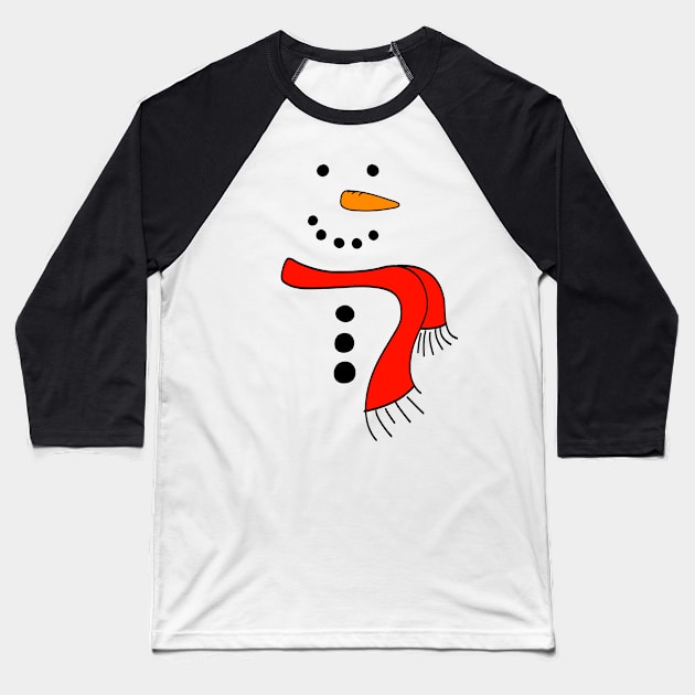Cute Doodle Snowman with Red Scarf, made by EndlessEmporium Baseball T-Shirt by EndlessEmporium